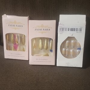 Gold and Silver False Nails 24 Pcs Natural Delicate & Comfortable (2) French